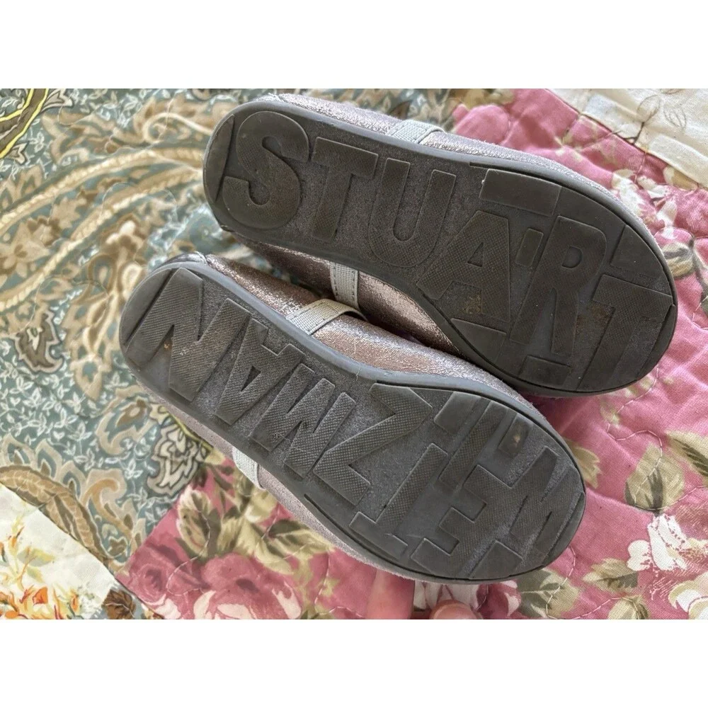 Stuart Weitzman Girls Shoes Ballet Flats Silver Bronze Dressy Formal Toddler 8